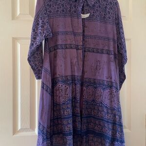 Purple  Button-Up Hi-Lo Dress